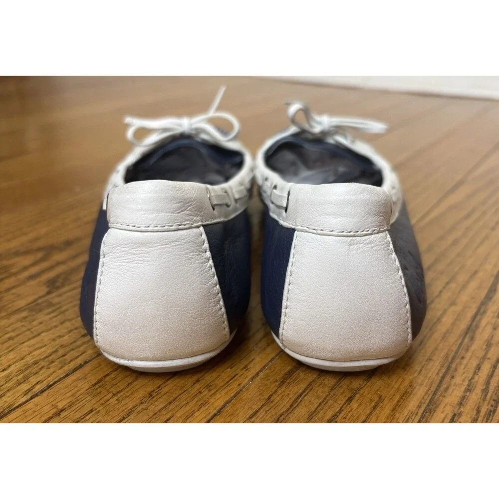Coach Percy Leather Boat Shoes Women’s Size 10B Navy Cream A2775